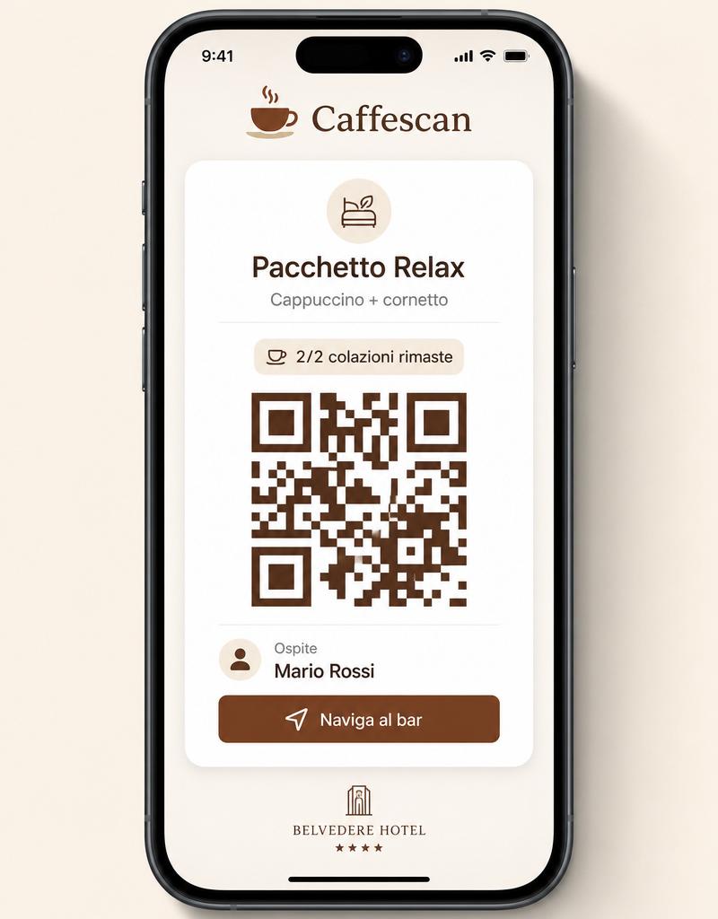 Esempio di coupon colazione Caffescan su smartphone